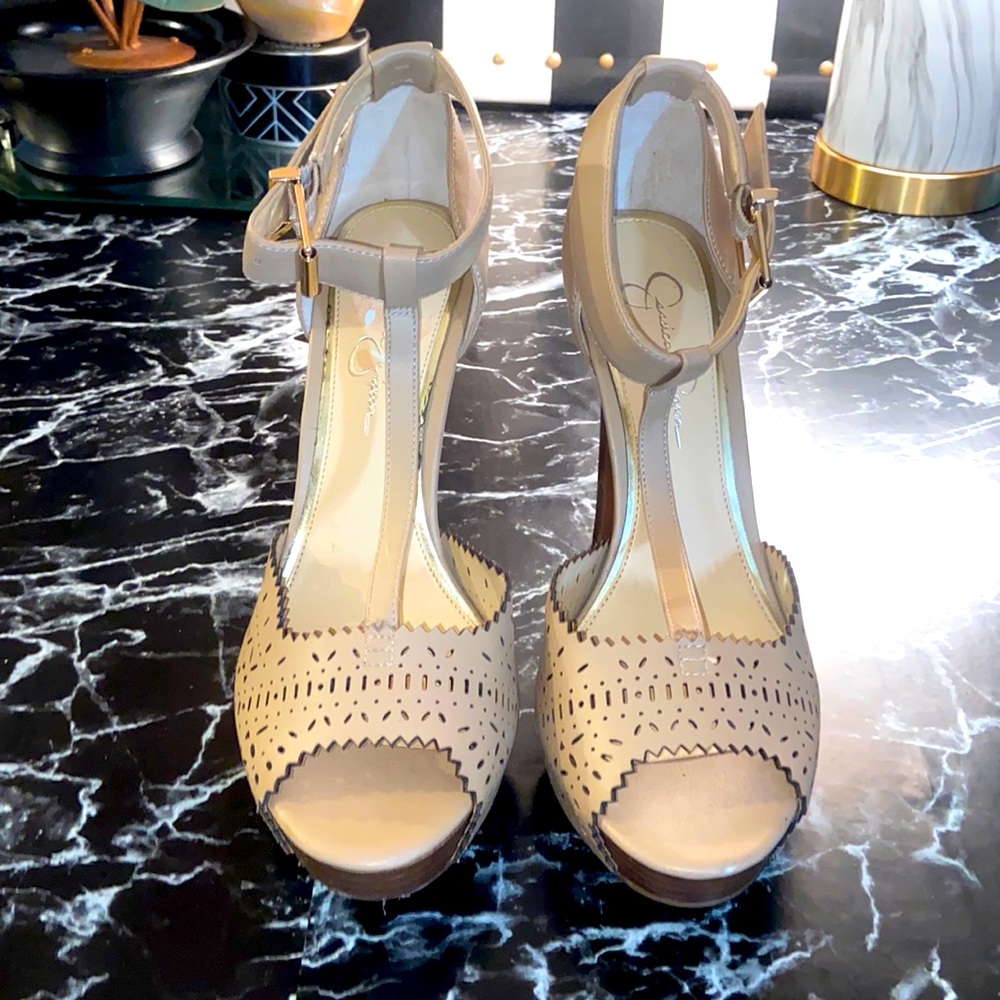 Jessica Simpson platform ankle heels